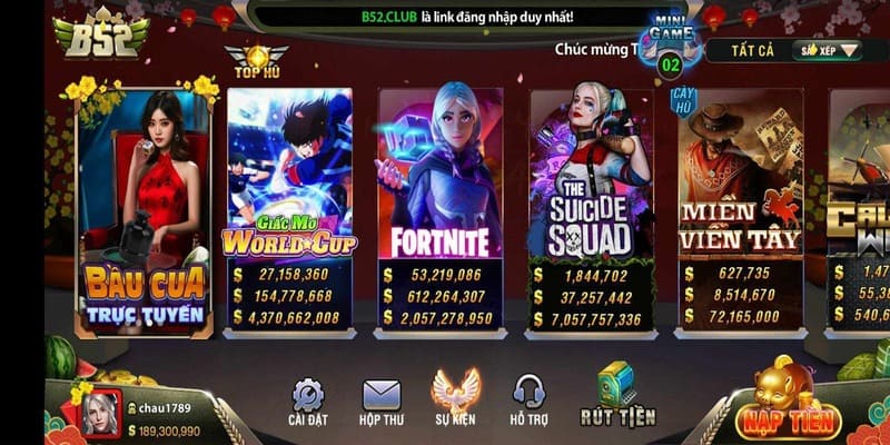 App chơi game Tài xỉu B52