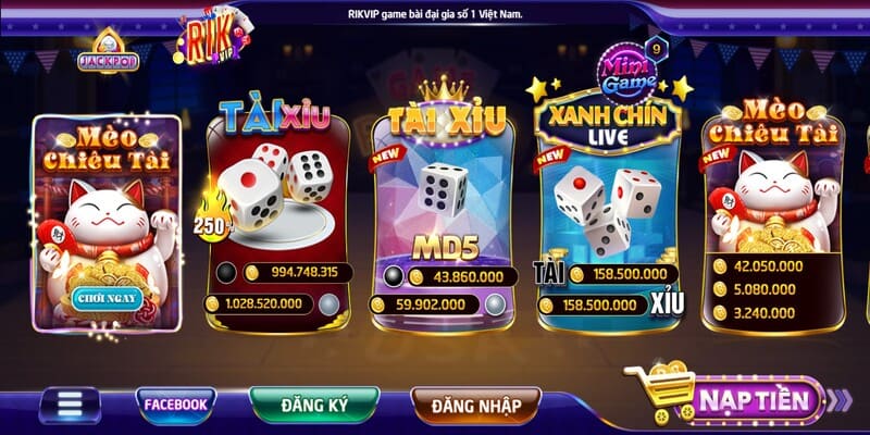 Tổng hợp các trò chơi siêu Hot chỉ có tại game bài Rikvip