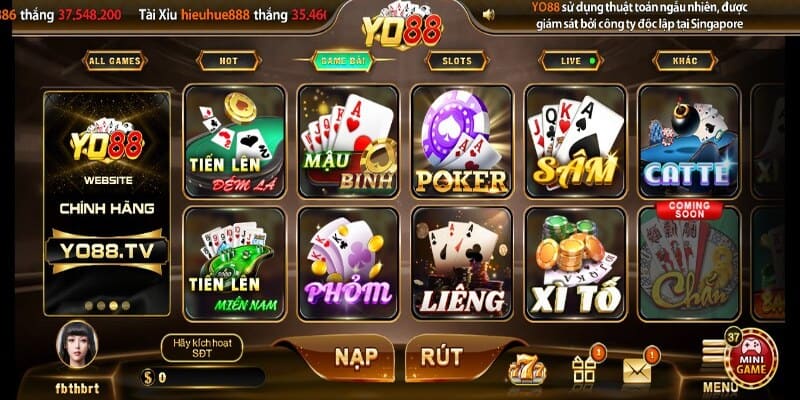 Kho sản phẩm đổi thưởng online tại Yo88