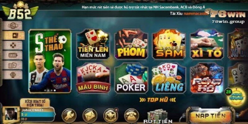 Những tựa game bài đổi thưởng hấp dẫn có tại B52